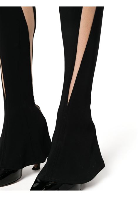 Black sheer-panelled leggings - women MUGLER | 24P1PA0404470B99N1