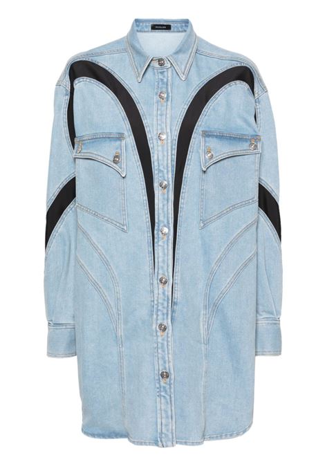 Blue panelled denim jacket Mugler - unisex MUGLER | 24P6TO0627246B0599