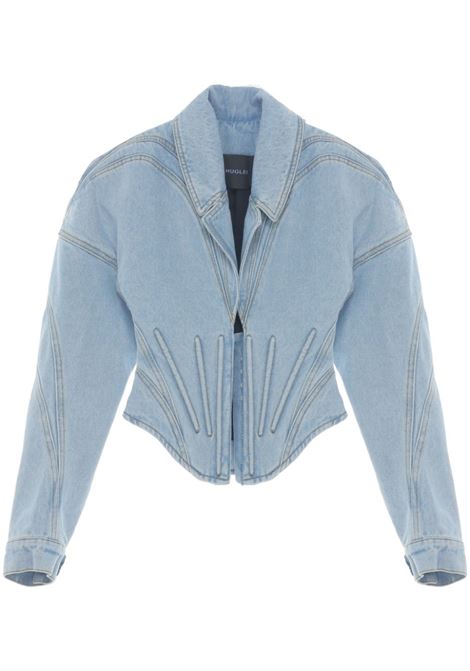 Light blue corset-style denim jacket Mugler - women