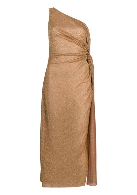 Caramel brown Knot one-shoulder dress -women