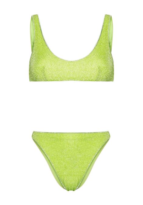 Lime Lumiere lurex bikini set - women