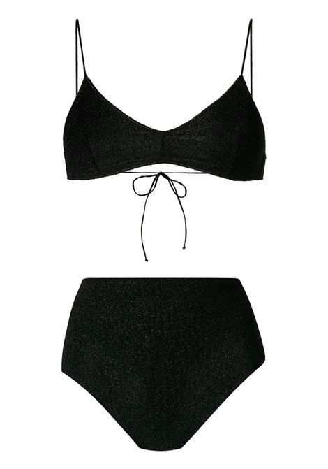 Black metallic thread bikini - women