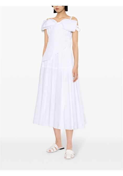 White bow-detail flared midi dress - women PATOU | DR1330011001W