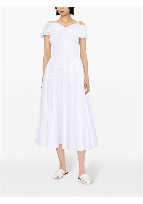 White bow-detail flared midi dress - women PATOU | DR1330011001W