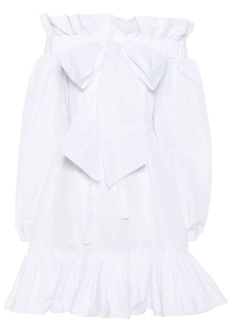 White ruffled detailing belted mini dress - women PATOU | DR1430011001W