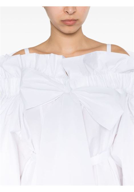 White ruffled detailing belted mini dress - women PATOU | DR1430011001W