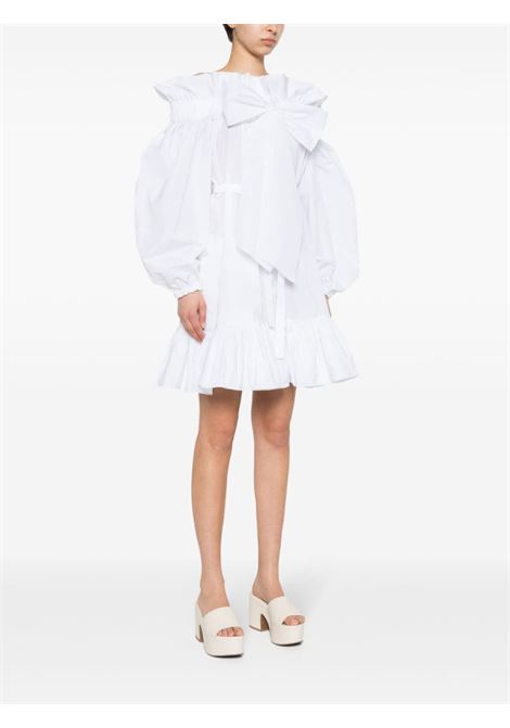 White ruffled detailing belted mini dress - women PATOU | DR1430011001W