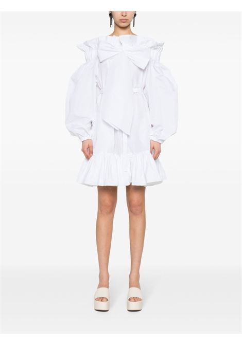 White ruffled detailing belted mini dress - women PATOU | DR1430011001W