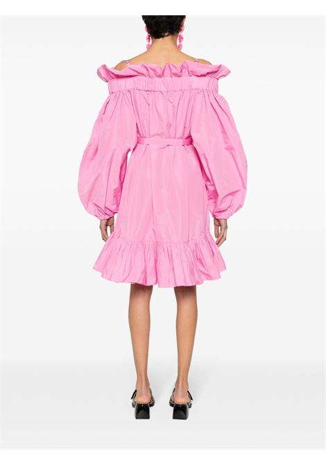 Pink ruffled detailing belted mini dress - women PATOU | DR1430011455P