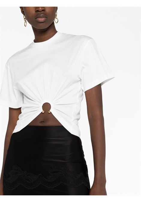 White gathered T-shirt - women RABANNE | 23AJTO539CO0485P109