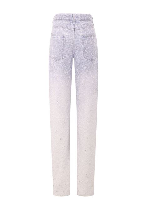 Jeans dritti con effetto vissuto in blu e bianco - donna RABANNE | 24ECPA349CO0524P188