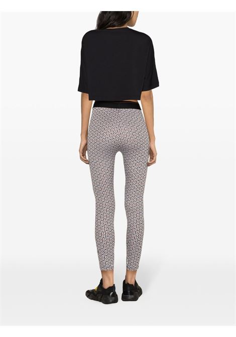 Black and white monogram-jacquard leggings - women RABANNE | 24PJPA325VI0360V317