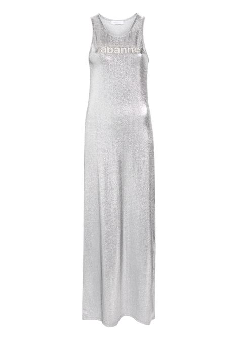 Abito maxi con logo in argento - donna