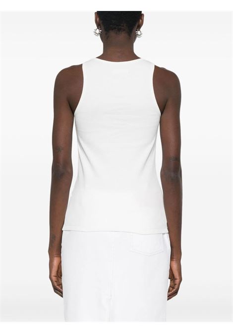 White logo-patch ribbed tank top - women RABANNE | 24PJTE631VI0352P112