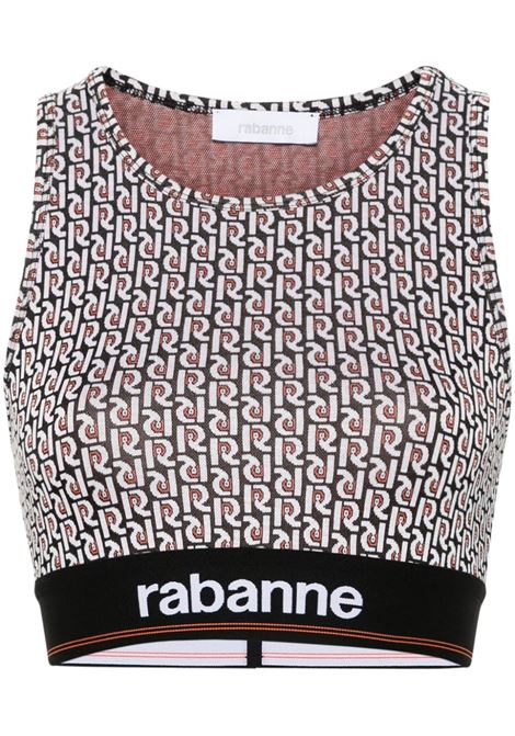 Multicolor monogram-pattern sports top - women RABANNE | 24PJTO608VI0360V317