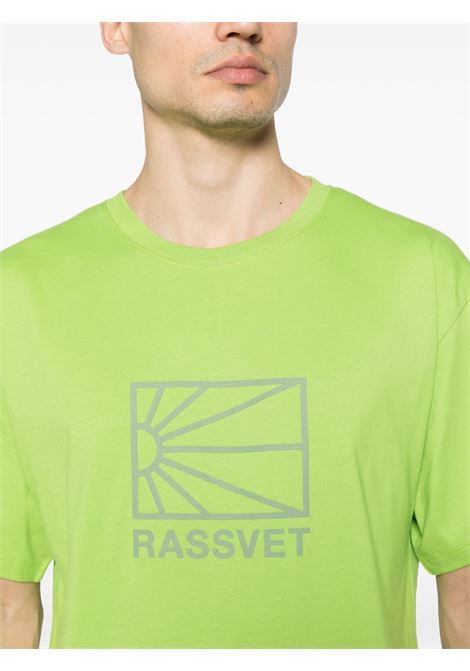 Lime logo-rubberised T-shirt - men RASSVET | PACC14T0022