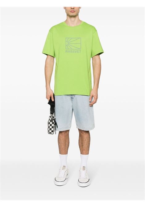 Lime logo-rubberised T-shirt - men RASSVET | PACC14T0022