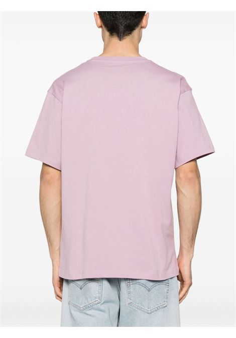 Pink logo-rubberised T-shirt - men RASSVET | PACC14T0023