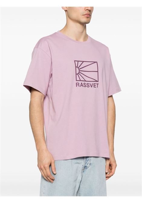 Pink logo-rubberised T-shirt - men RASSVET | PACC14T0023