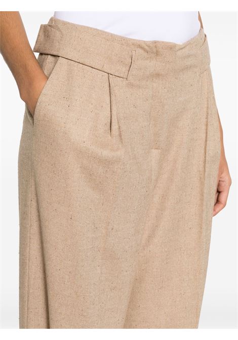 Beige wide-leg trousers - women REMAIN | 5011182512171038