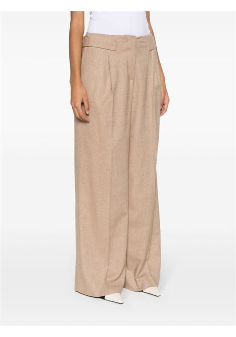 Beige wide-leg trousers - women REMAIN | 5011182512171038