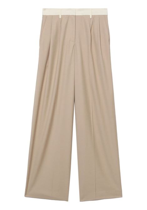 Beige wide-leg tailored trousers - women REMAIN | 5013242764151116