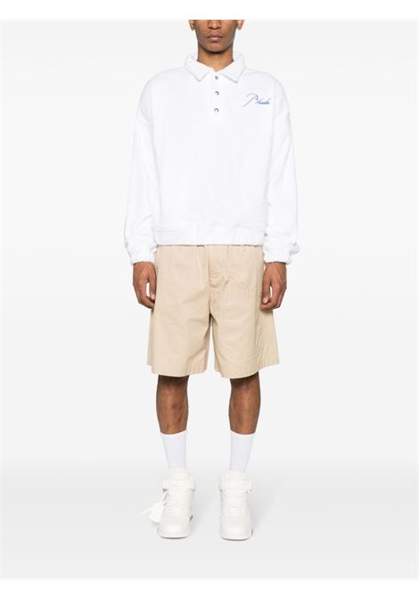 White logo-embroidered towelling-finish polo shirt - men RHUDE | RHPS24SW096110377