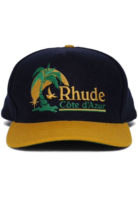 Cappello da baseball Azur Coast in blu e giallo di Rhude - uomo RHUDE | RHSS24HA016082762276