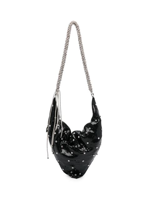 Borsa a spalla vela metal in nero e argento - donna ROSANTICA | B17594BLK