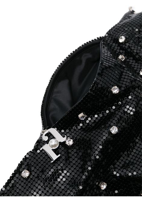 Borsa a spalla vela metal in nero e argento - donna ROSANTICA | B17594BLK