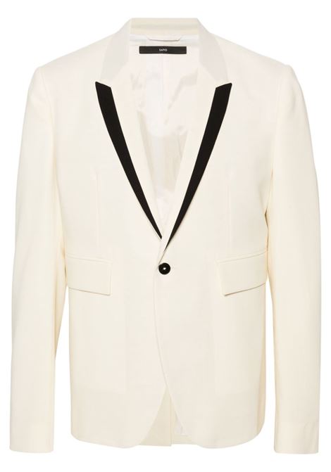 White and black contrasting-trim single-breasted blazer Sapio - men SAPIO | 124U0102N55TUXBNC