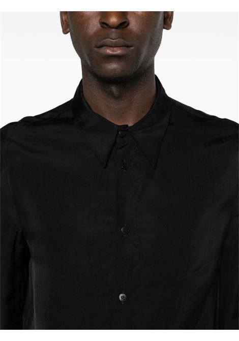 Black long-sleeve satin shirt Sapio - men SAPIO | 124U0902N16NR