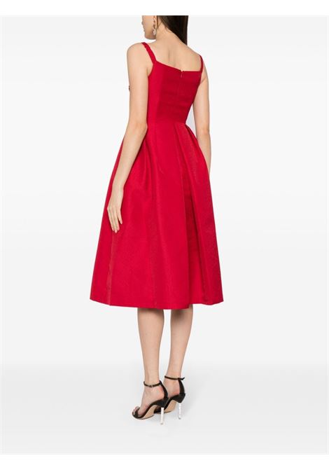 Abito midi con dettaglio di cristalli in rosso - donna SELF-PORTRAIT | RS24030MR