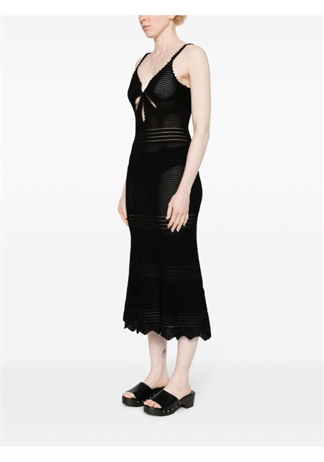 Abito midi crochet in nero - donna SELF-PORTRAIT | SS24168MB