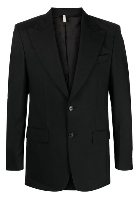 Blazer monopetto con pince in nero - uomo