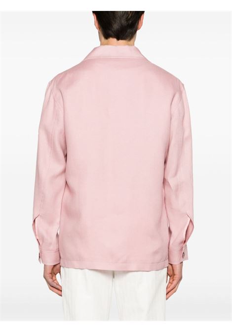 Pink button-down shirt jacket - men TAGLIATORE | DAMIAN340021EY968