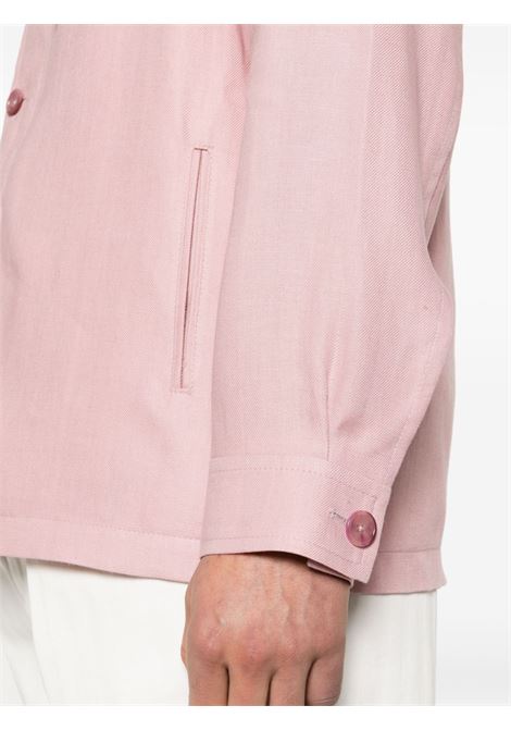 Pink button-down shirt jacket - men TAGLIATORE | DAMIAN340021EY968