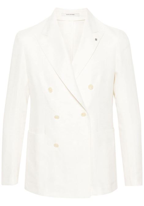 White textured-finish double-breasted blazer Tagliatore - men TAGLIATORE | GDARREL20K340248EX878