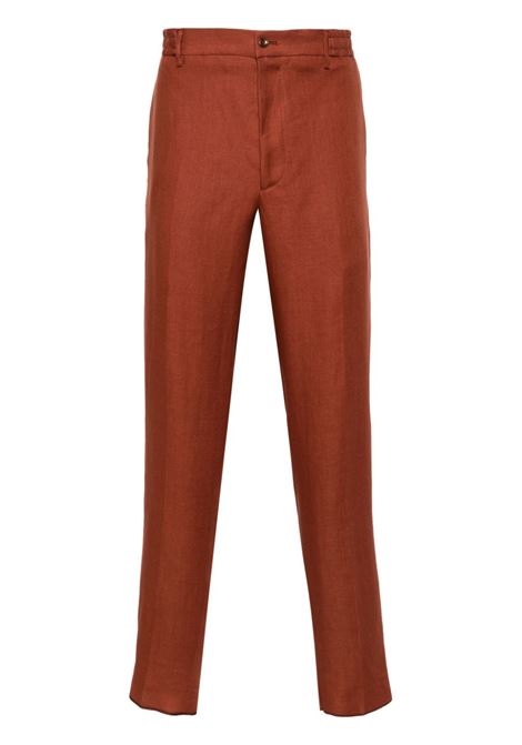 Brown pressed-crease tapered trousers Tagliatore - men TAGLIATORE | PGARCON340021EO843