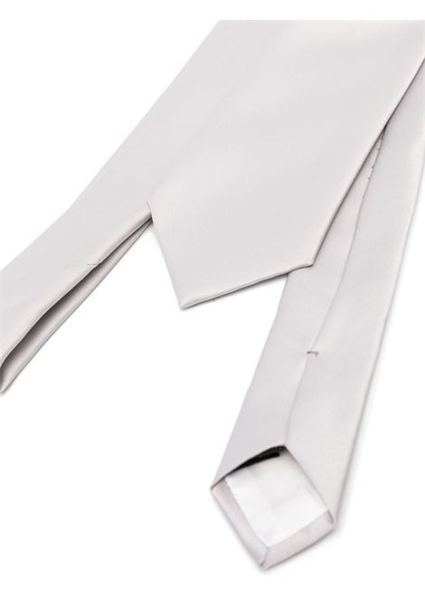 Grey plain satin tie Tagliatore - men TAGLIATORE | TIEA10003PER020PERLA