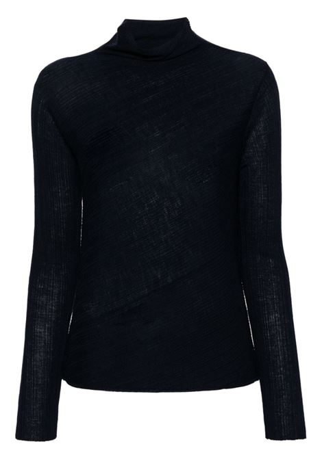 Top a collo alto in nero - donna