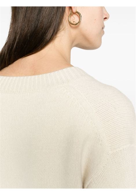 Beige brushed V-neck jumper - women TOTEME | 241WRT1034YA0004007