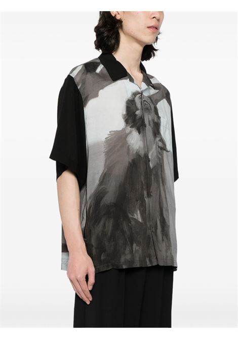 Black short-sleeved illustration-print shirt - men UNDERCOVER | UC1D4403GRY