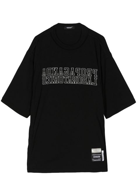 Black slogan-embroidered T-shirt Undercover - men UNDERCOVER | UC1D4812BLK