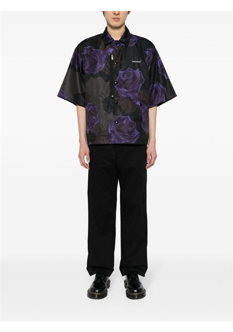 Black rose-print shirt - men UNDERCOVER | UP1D4406BLK