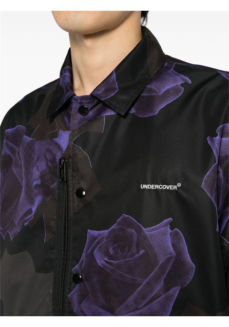 Black rose-print shirt - men UNDERCOVER | UP1D4406BLK