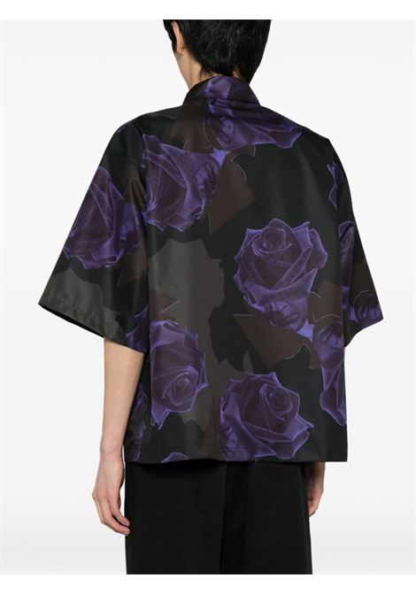 Black rose-print shirt - men UNDERCOVER | UP1D4406BLK