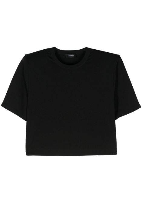 T-shirt crop con spalline in nero di ARDROBE.NYC - donna WARDROBE.NYC | W1080R16BLK