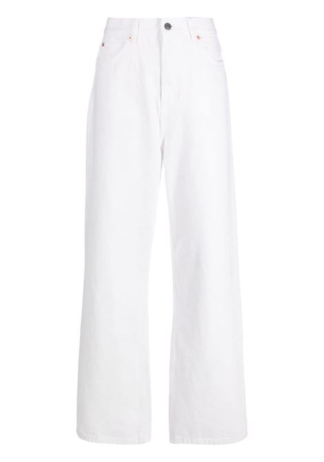 Jeans dritti a vita bassa in bianco - donna WARDROBE.NYC | W2048PCWHT