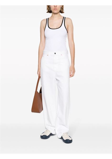 Jeans dritti a vita bassa in bianco - donna WARDROBE.NYC | W2048PCWHT